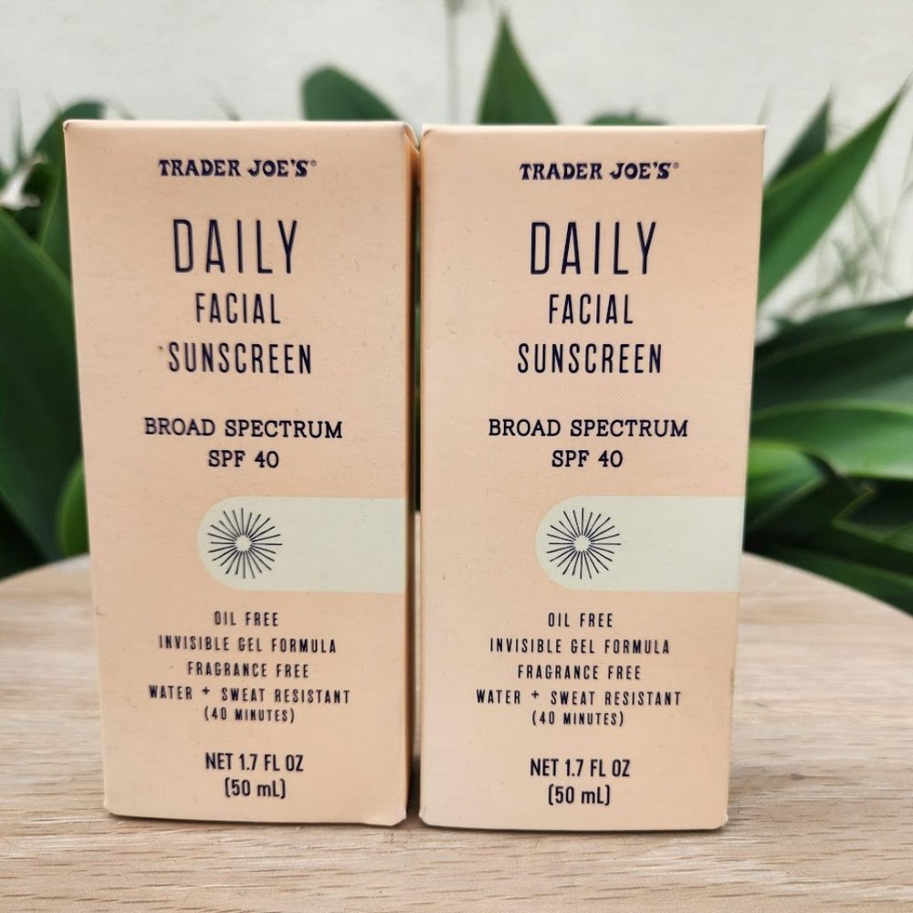 NEW SET OF 2 Trader Joe's Daily Facial Sunscreen EXP 3/2025 BRAND NEW
